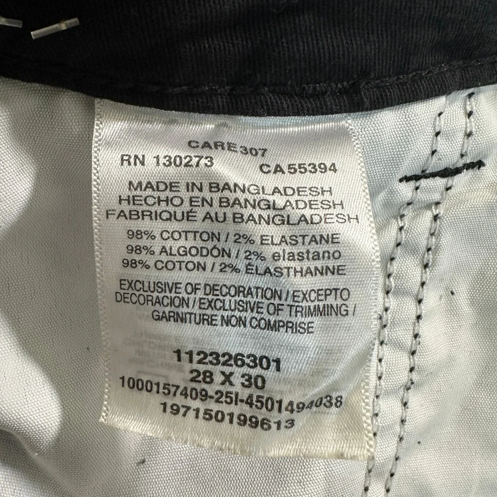 Wrangler Mens Regular Taper Cargo Pants 28x30 Black Stretch Utility